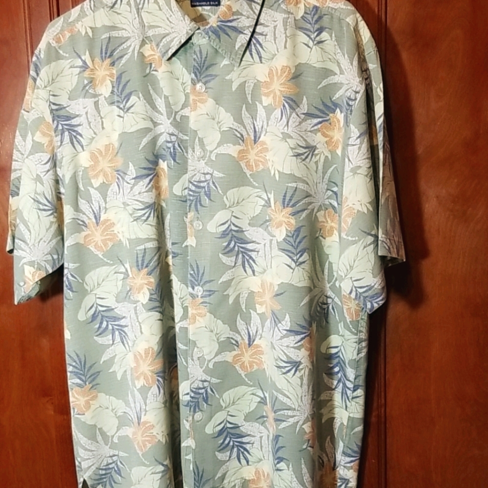 Izod 100% Silk Button Down Shirt